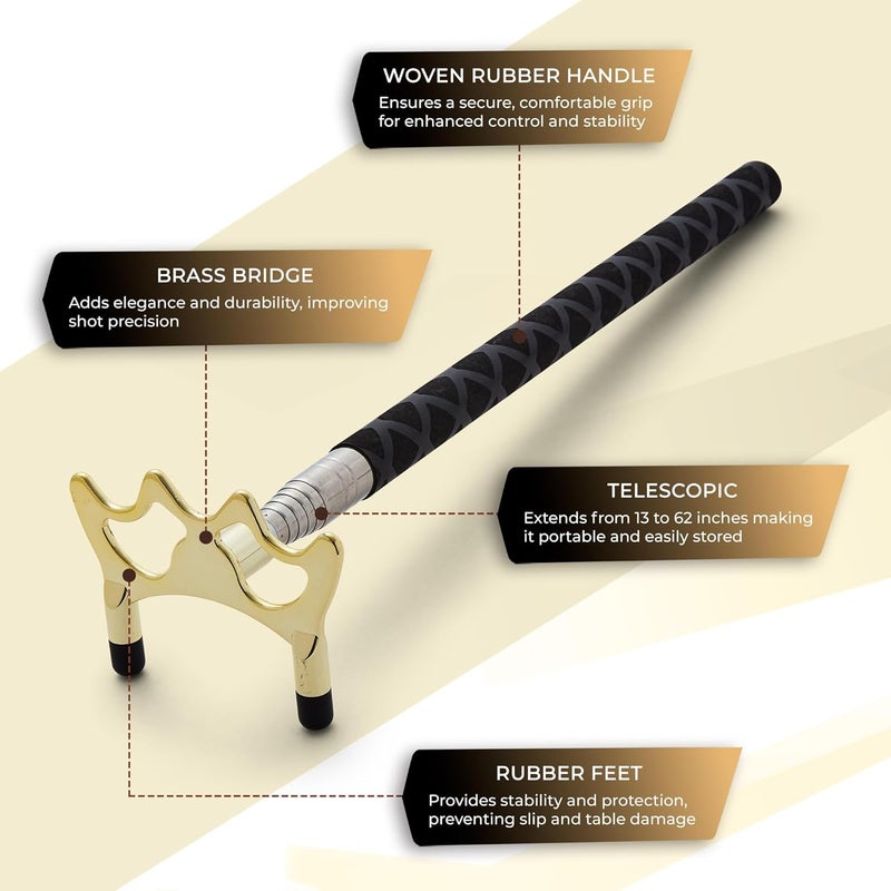 CuteKing Telescopic Bridge Stick with Premium Woven Handle, Pool Accessories, Snooker Accessories, Bridge for Snooker and Pool - Image 4